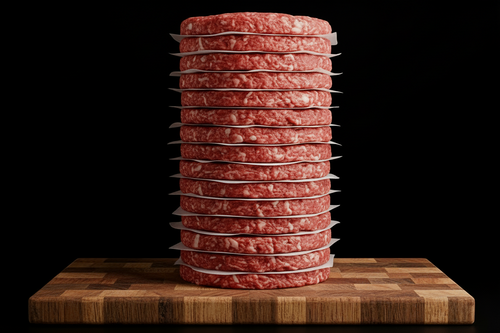 add three more patties to the stack